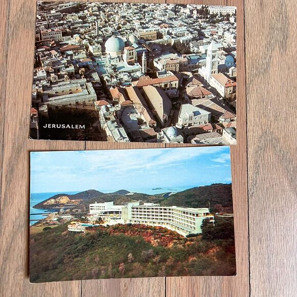Lot 12 Vintage Travel Postcards China Jerusalem Paris Acapulco Posted Used - Picture 9 of 11